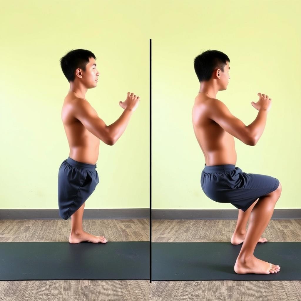 Teknik squat yang benar untuk pemula dalam program latihan kebugaran jasmani Teknik squat yang benar untuk pemula dalam program latihan kebugaran jasmani